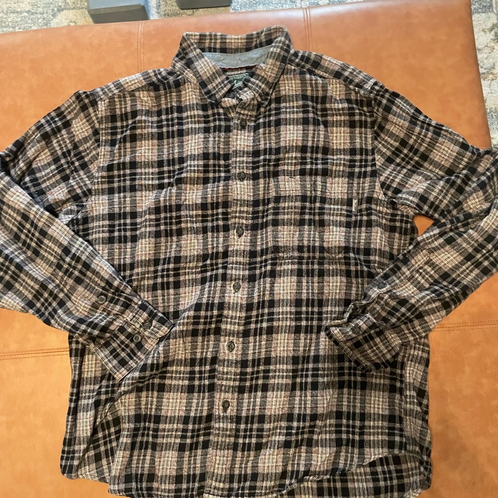 Woolrich Gray and Black Plaid Shirt